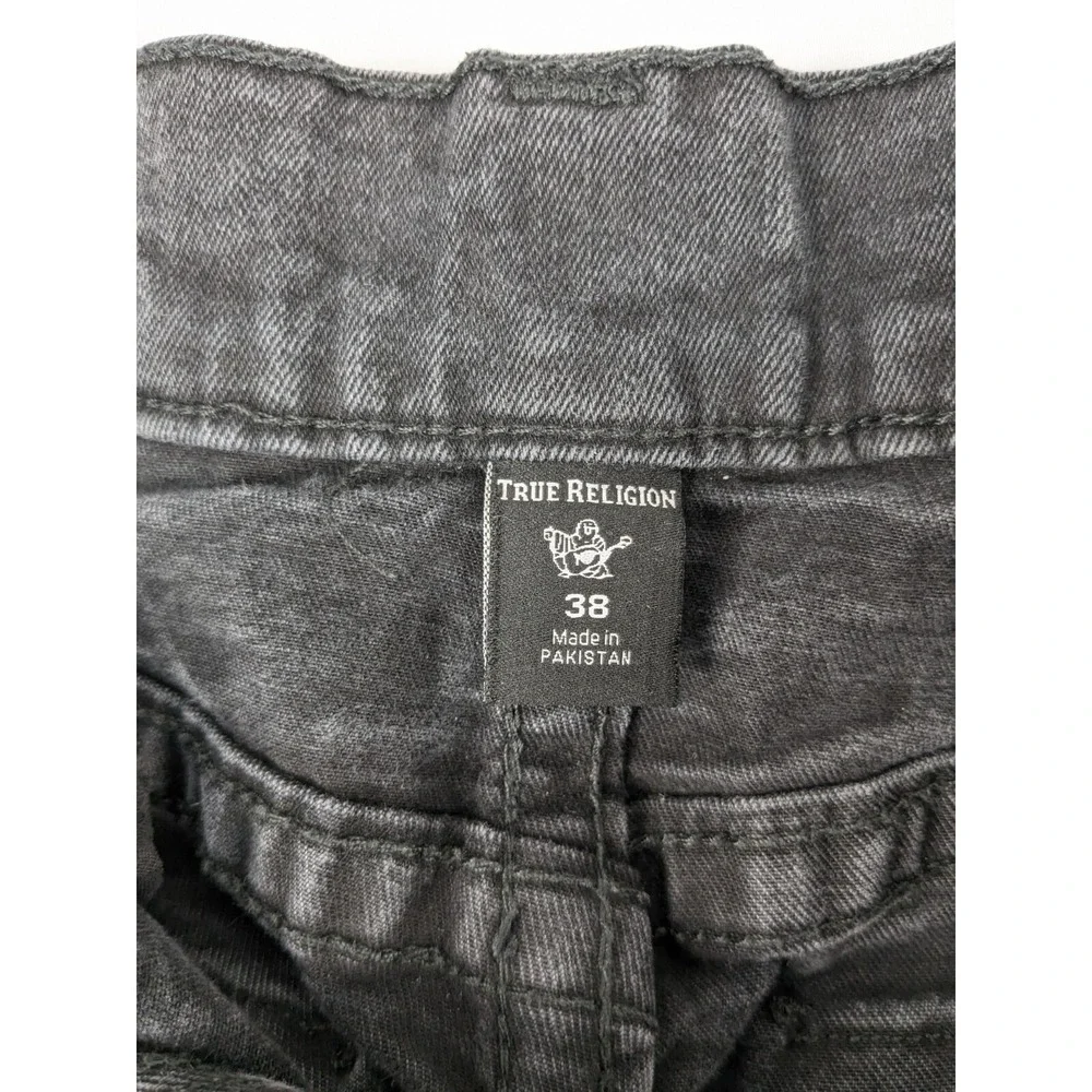 True Religion Rocco Relaxed Skinny Jeans Mens 38 Black Faded Flap‎ Pocket Denim